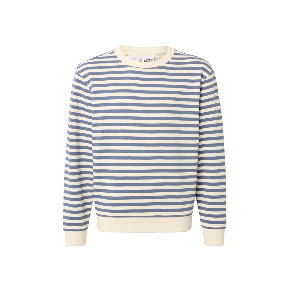 Urban Classics - Oversized Striped Crewneck Sweater/trui kinderen - Creme/Blauw
